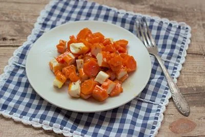 Receta de ensalada de zanahoria y palito de cangrejo