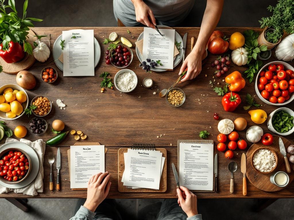 Planificación de recetas para un mes sin cálculos nutricionales